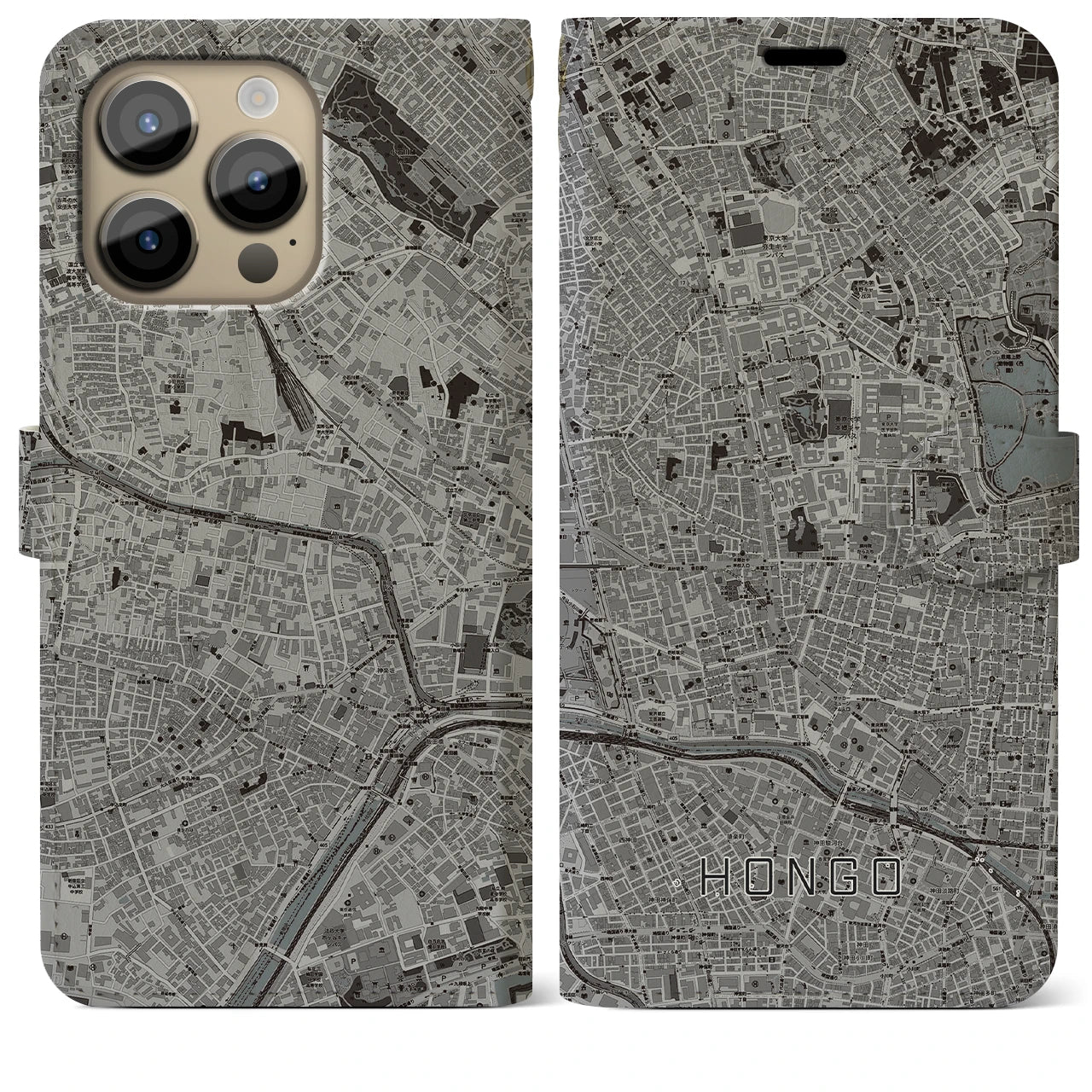 【本郷(東京都)】地図柄iPhoneケース(手帳タイプ)