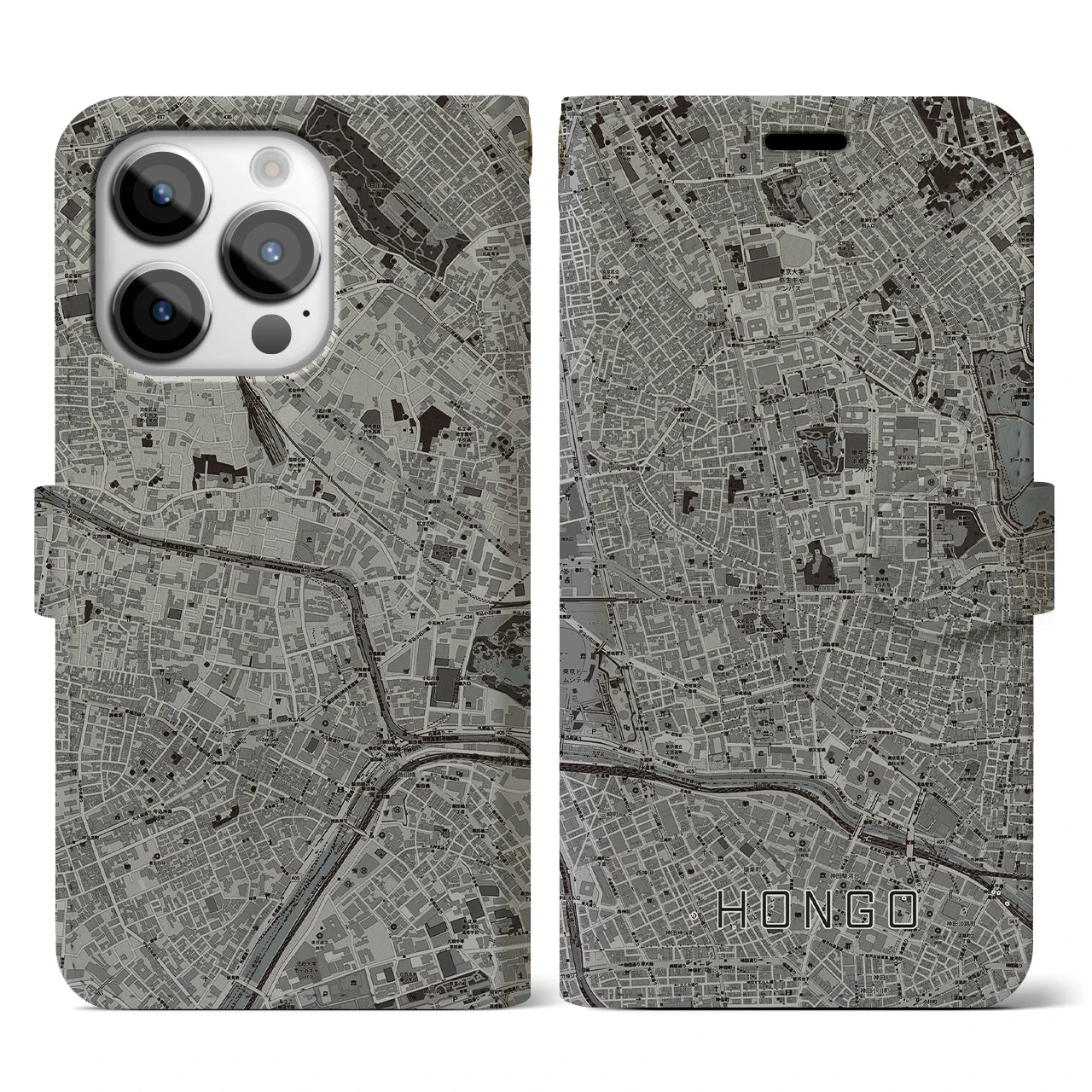 【本郷(東京都)】地図柄iPhoneケース(手帳タイプ)