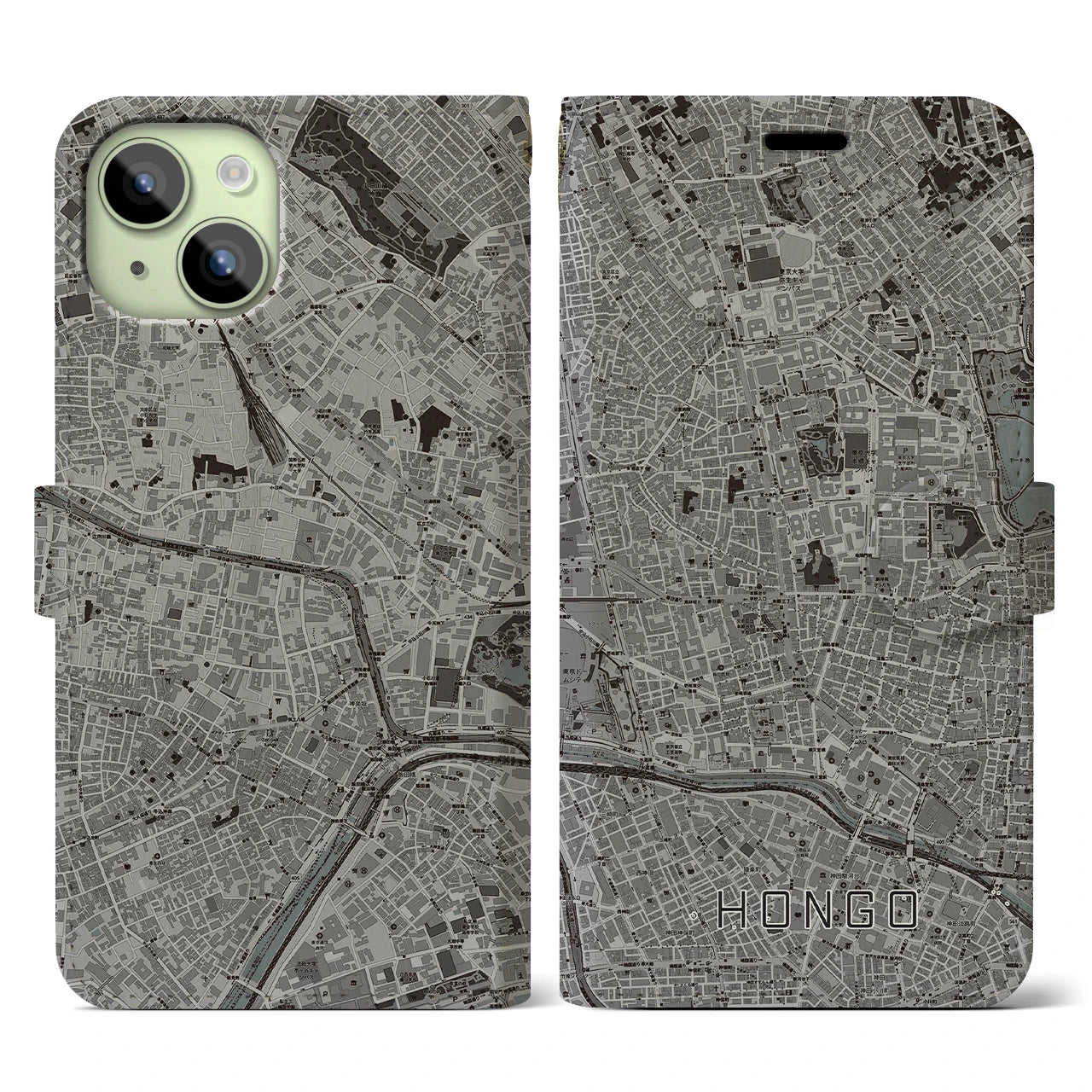 【本郷(東京都)】地図柄iPhoneケース(手帳タイプ)