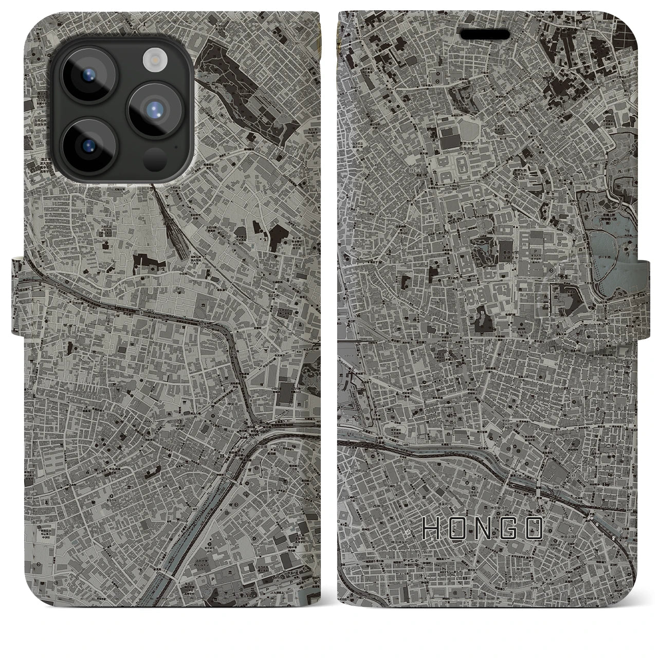 【本郷(東京都)】地図柄iPhoneケース(手帳タイプ)