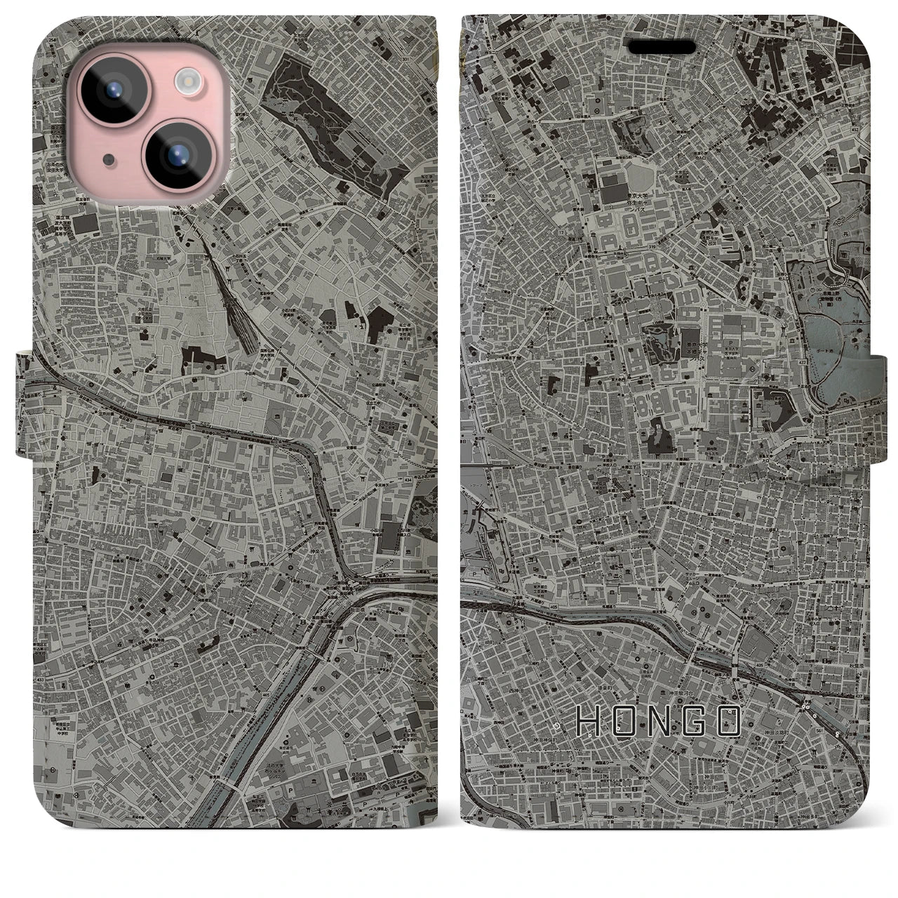 【本郷(東京都)】地図柄iPhoneケース(手帳タイプ)