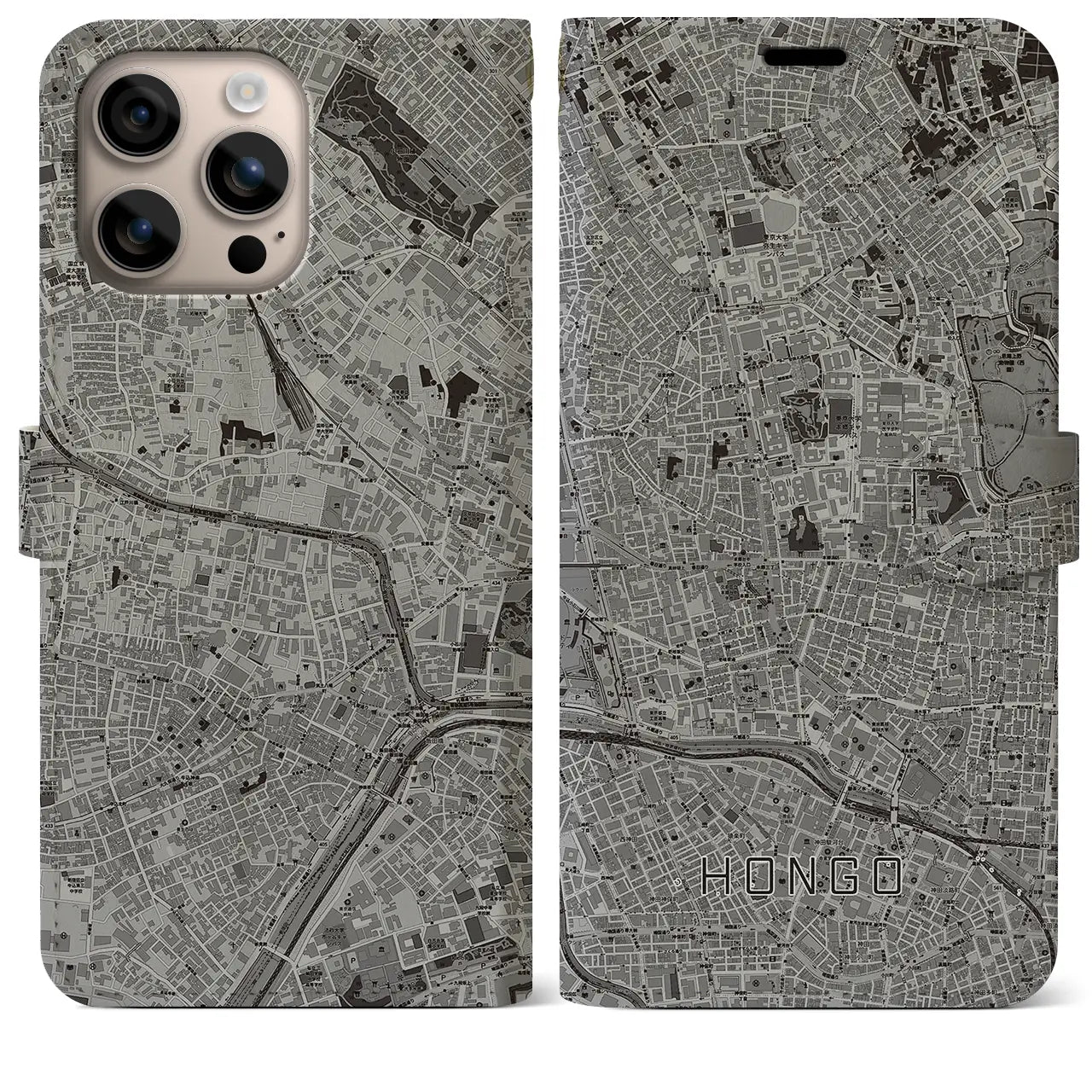 【本郷(東京都)】地図柄iPhoneケース(手帳タイプ)