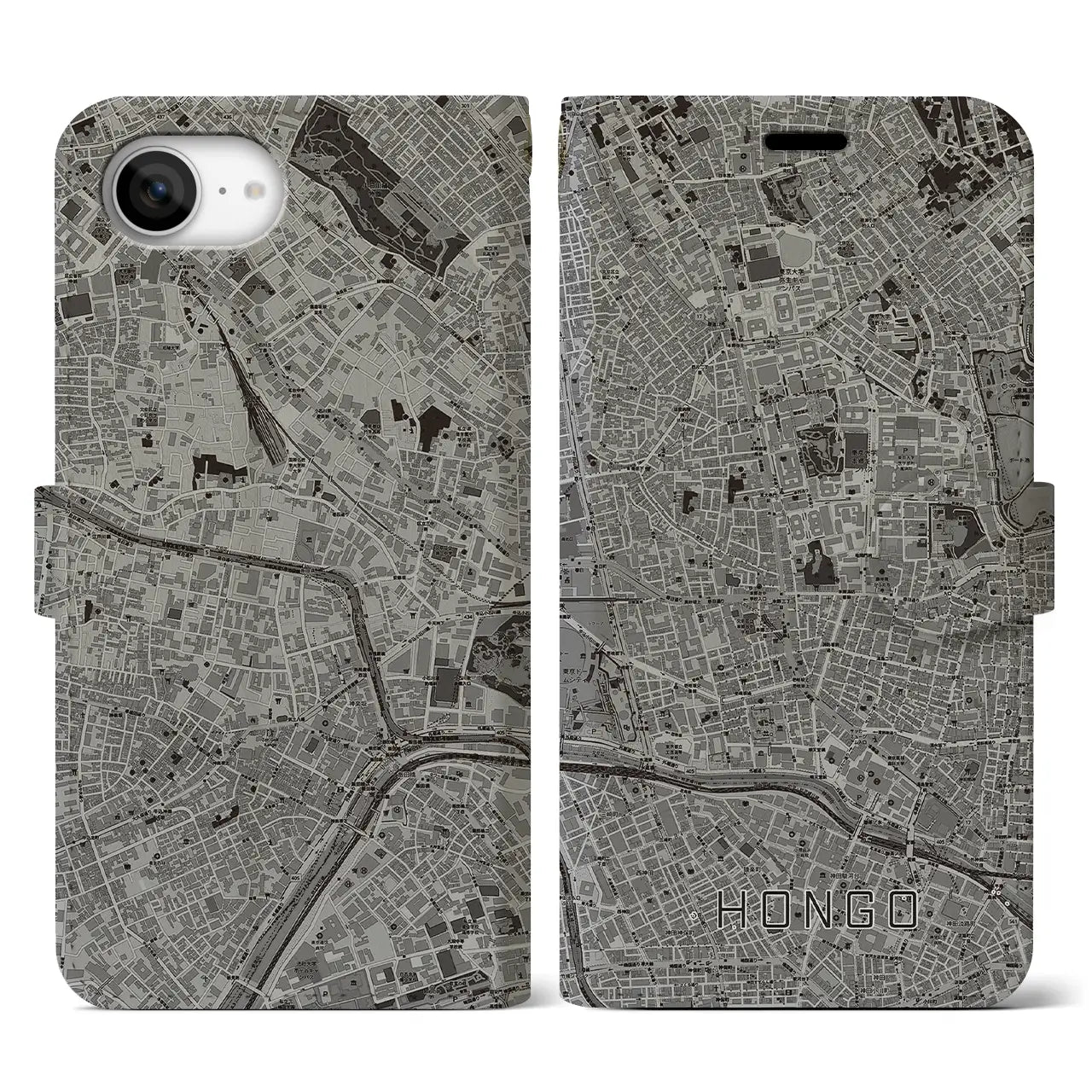 【本郷(東京都)】地図柄iPhoneケース(手帳タイプ)