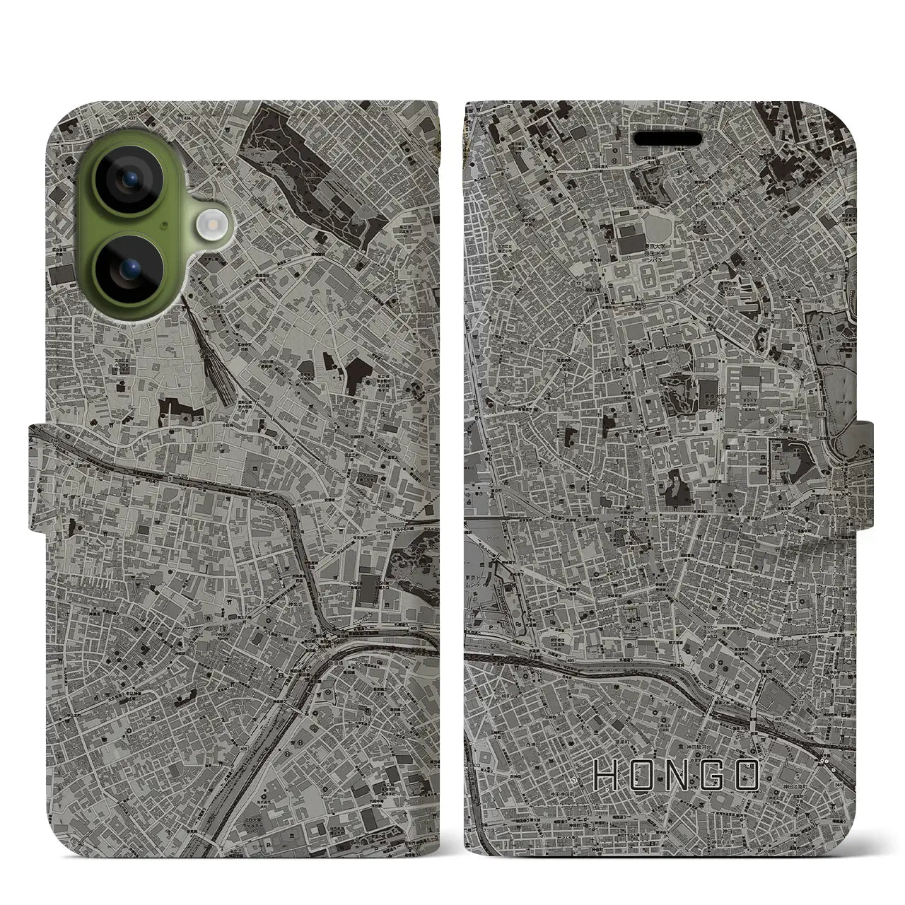 【本郷(東京都)】地図柄iPhoneケース(手帳タイプ)