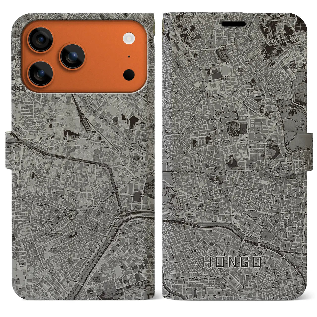 【本郷(東京都)】地図柄iPhoneケース(手帳タイプ)