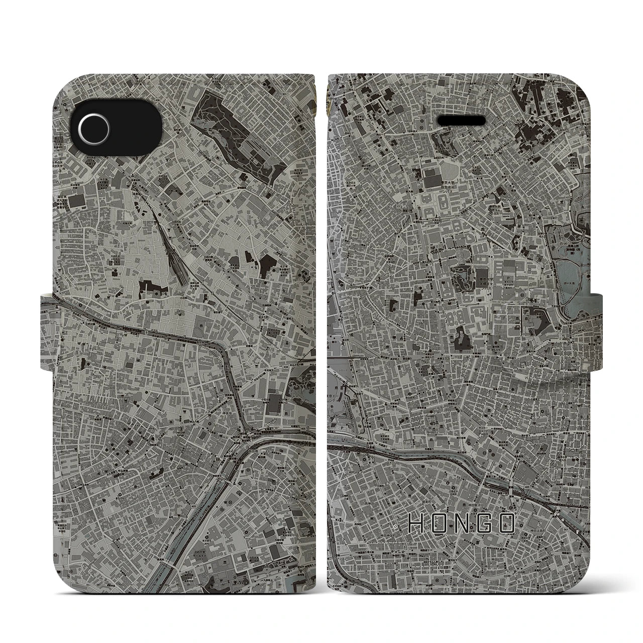 【本郷(東京都)】地図柄iPhoneケース(手帳タイプ)