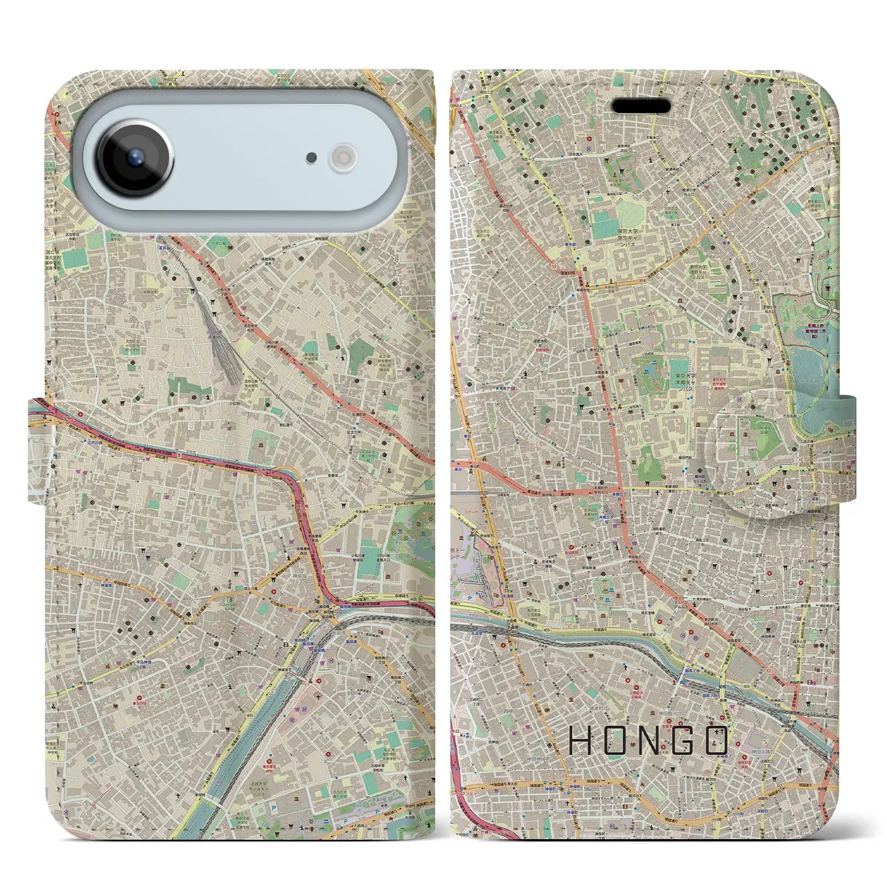 【本郷(東京都)】地図柄iPhoneケース(手帳タイプ)