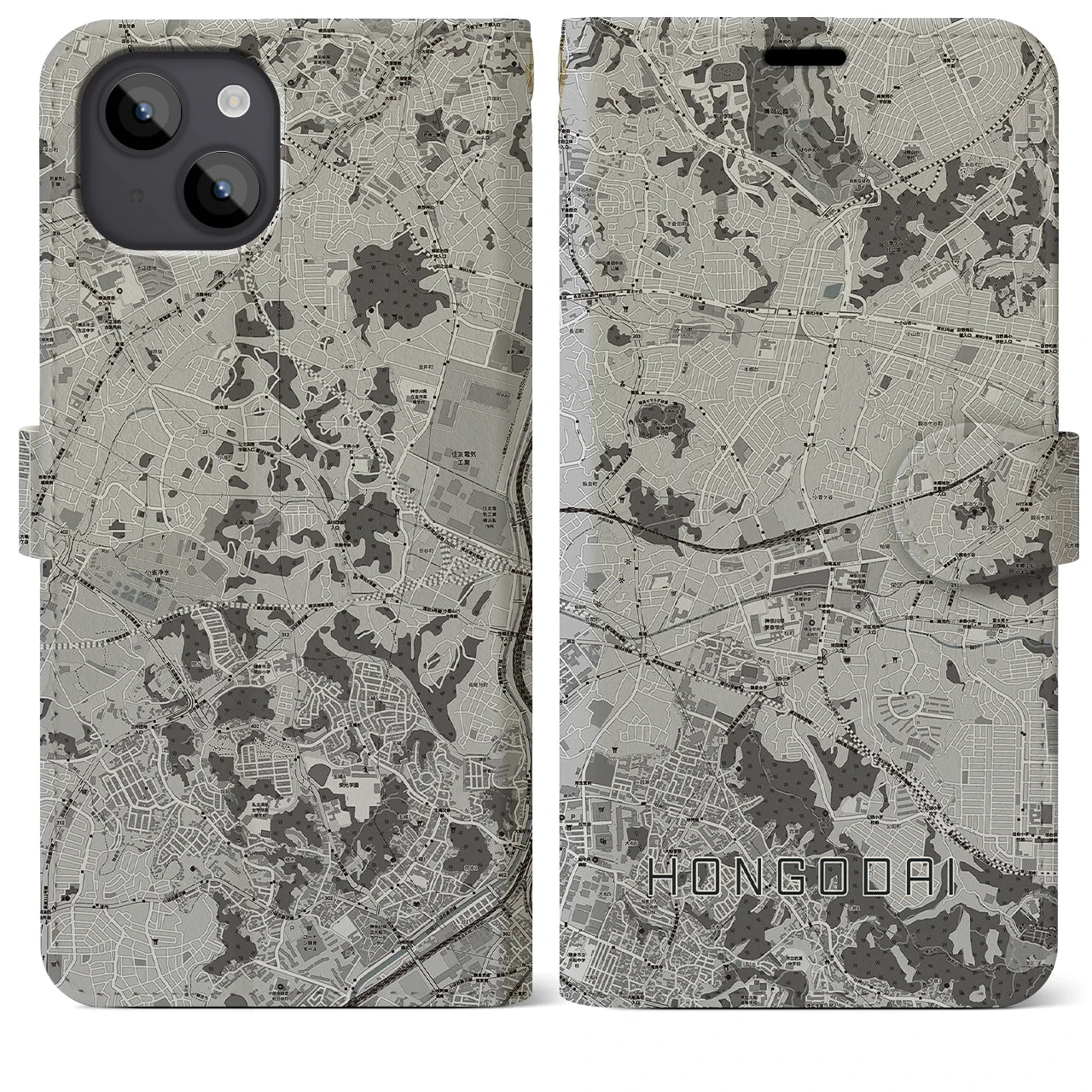 【本郷台(神奈川県)】地図柄iPhoneケース(手帳タイプ)