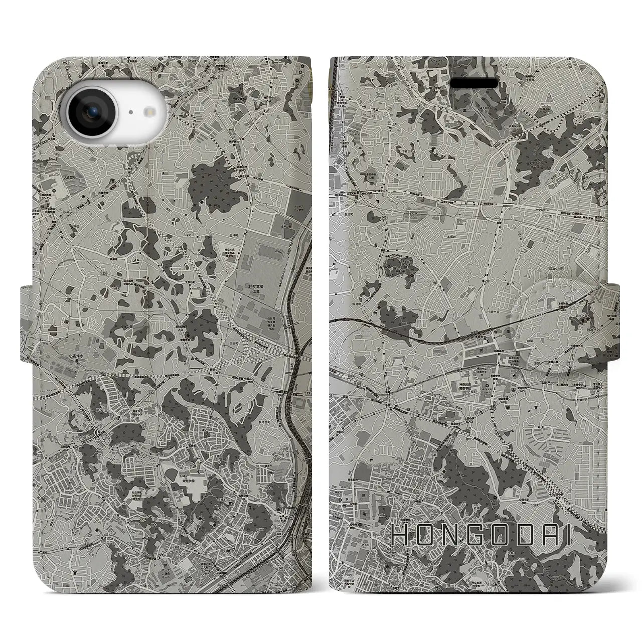 【本郷台(神奈川県)】地図柄iPhoneケース(手帳タイプ)