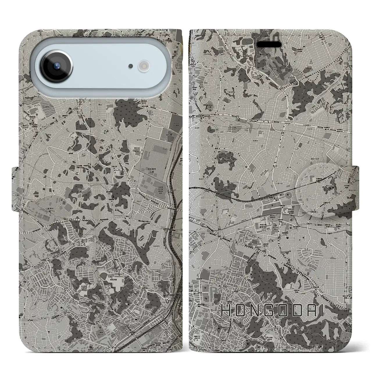 【本郷台(神奈川県)】地図柄iPhoneケース(手帳タイプ)