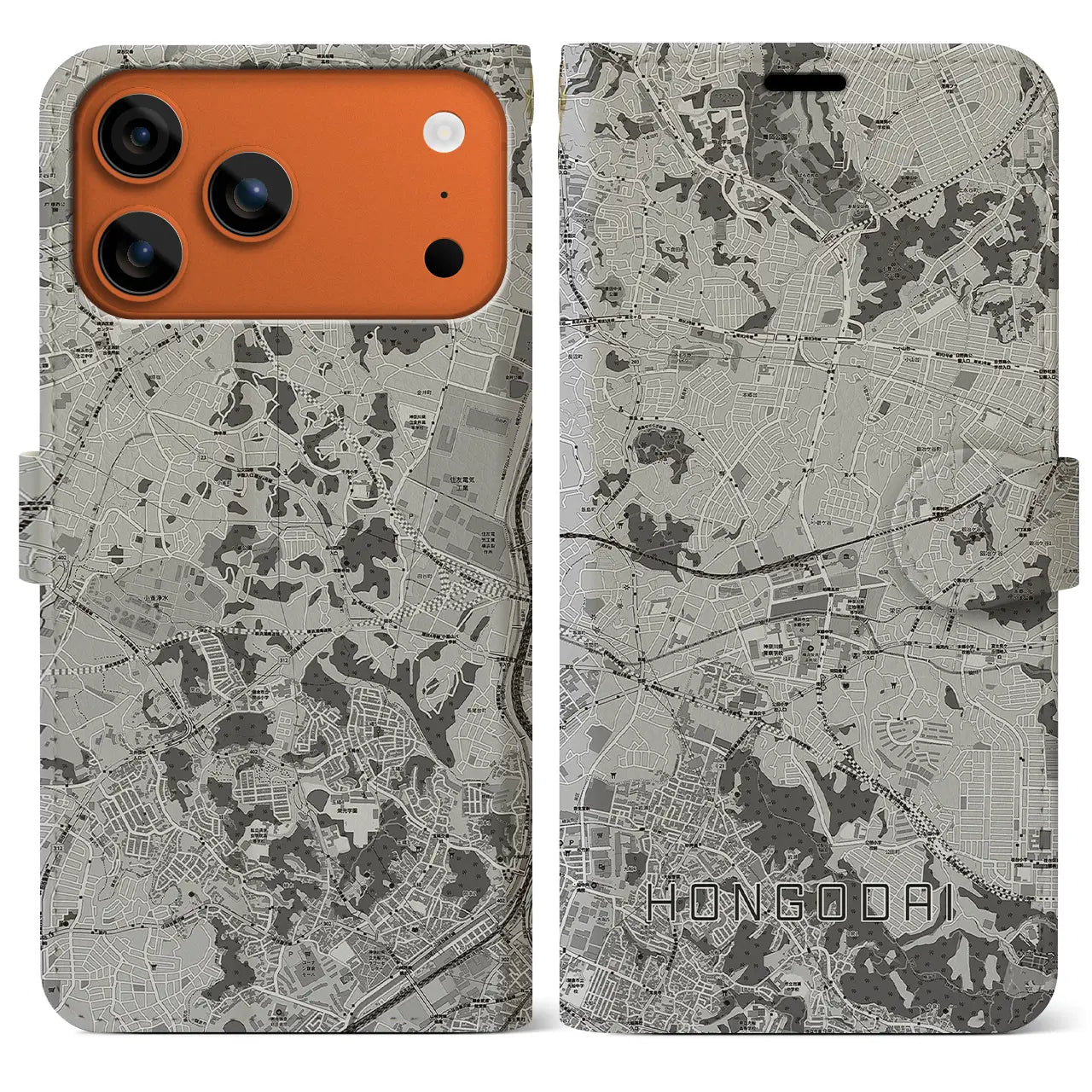 【本郷台(神奈川県)】地図柄iPhoneケース(手帳タイプ)