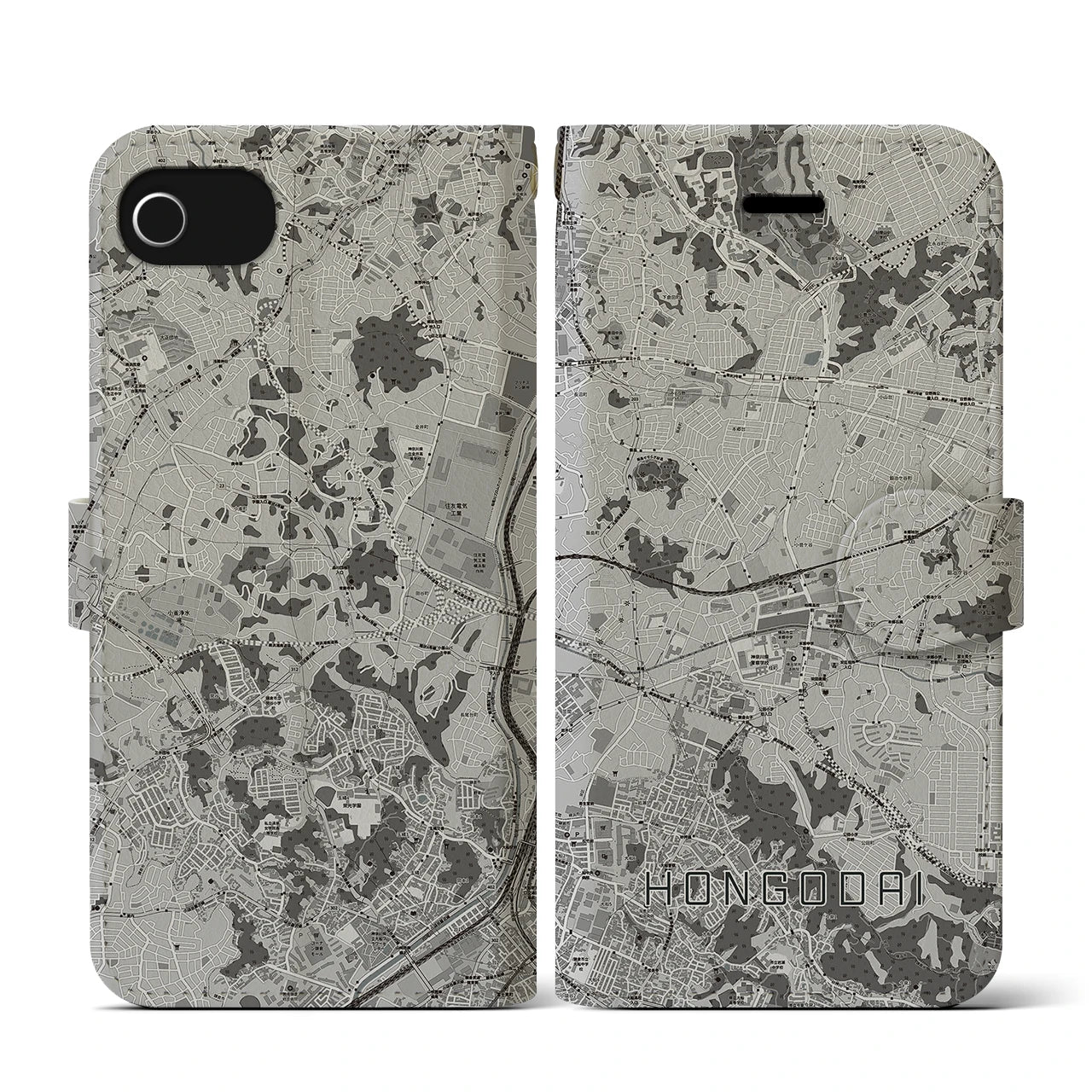 【本郷台(神奈川県)】地図柄iPhoneケース(手帳タイプ)