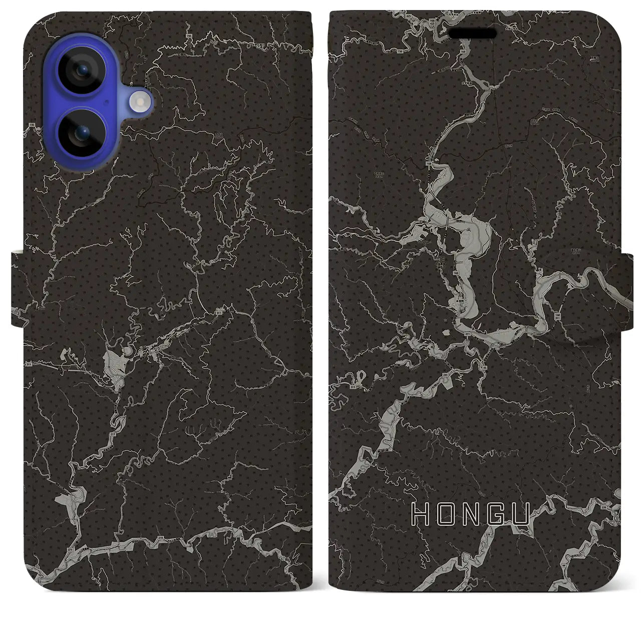 【本宮(和歌山県)】地図柄iPhoneケース(手帳タイプ)