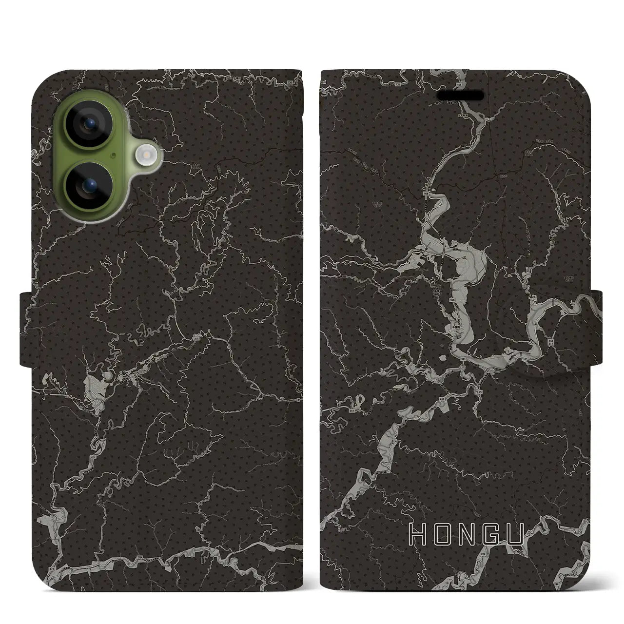 【本宮(和歌山県)】地図柄iPhoneケース(手帳タイプ)