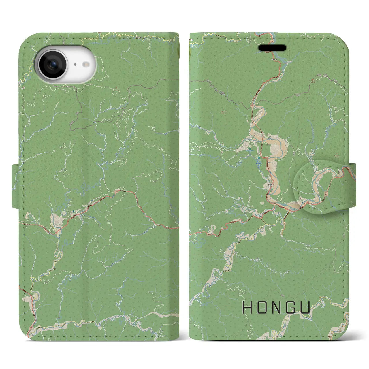 【本宮(和歌山県)】地図柄iPhoneケース(手帳タイプ)