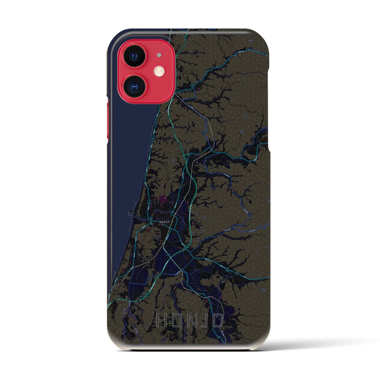 【本荘(秋田県)】地図柄iPhoneケース(バックカバータイプ)