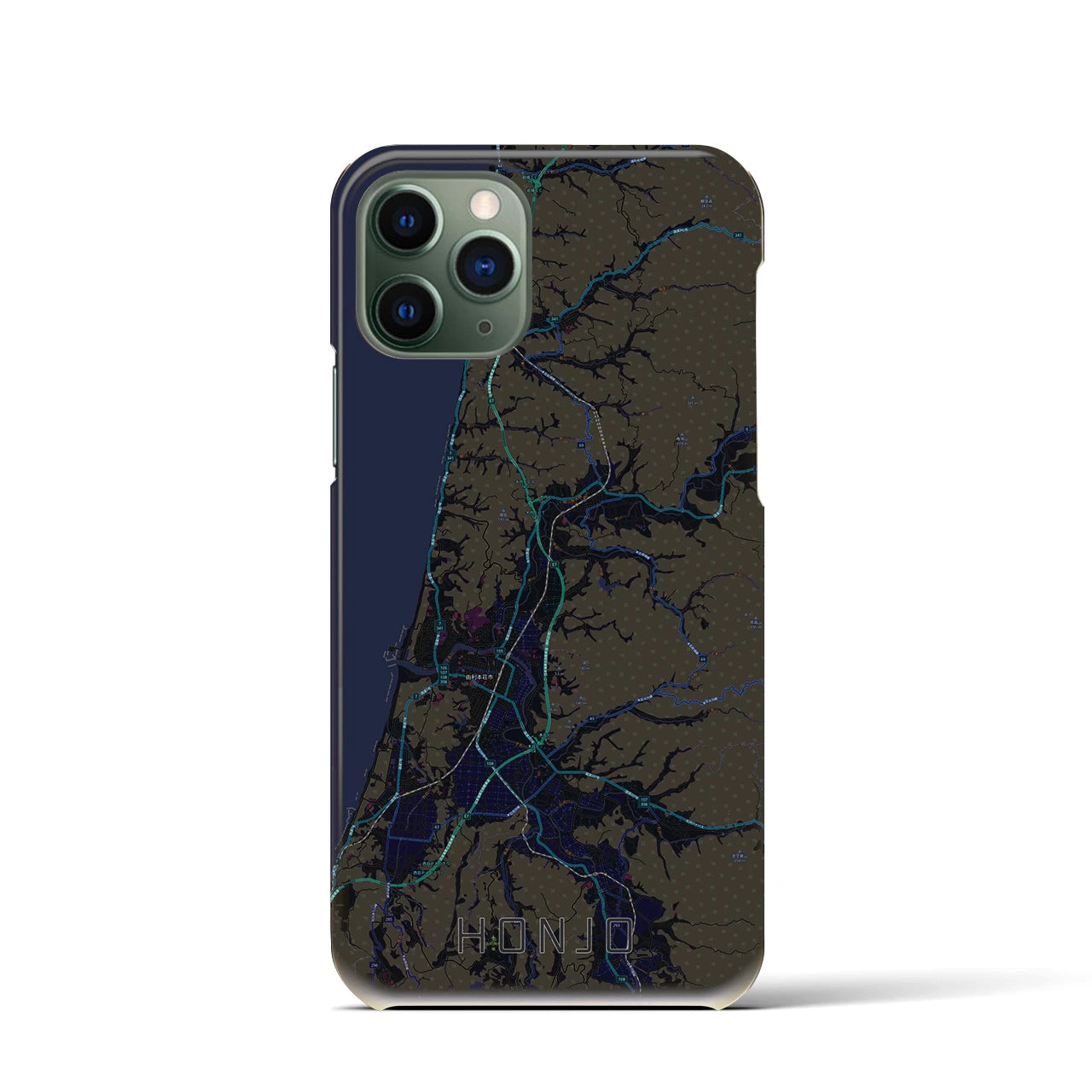 【本荘(秋田県)】地図柄iPhoneケース(バックカバータイプ)