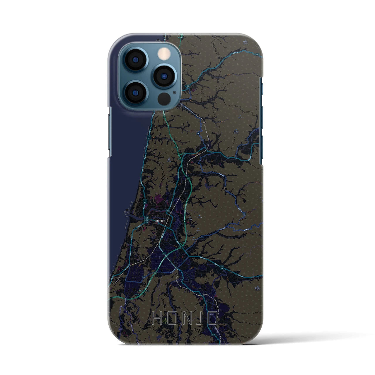 【本荘(秋田県)】地図柄iPhoneケース(バックカバータイプ)