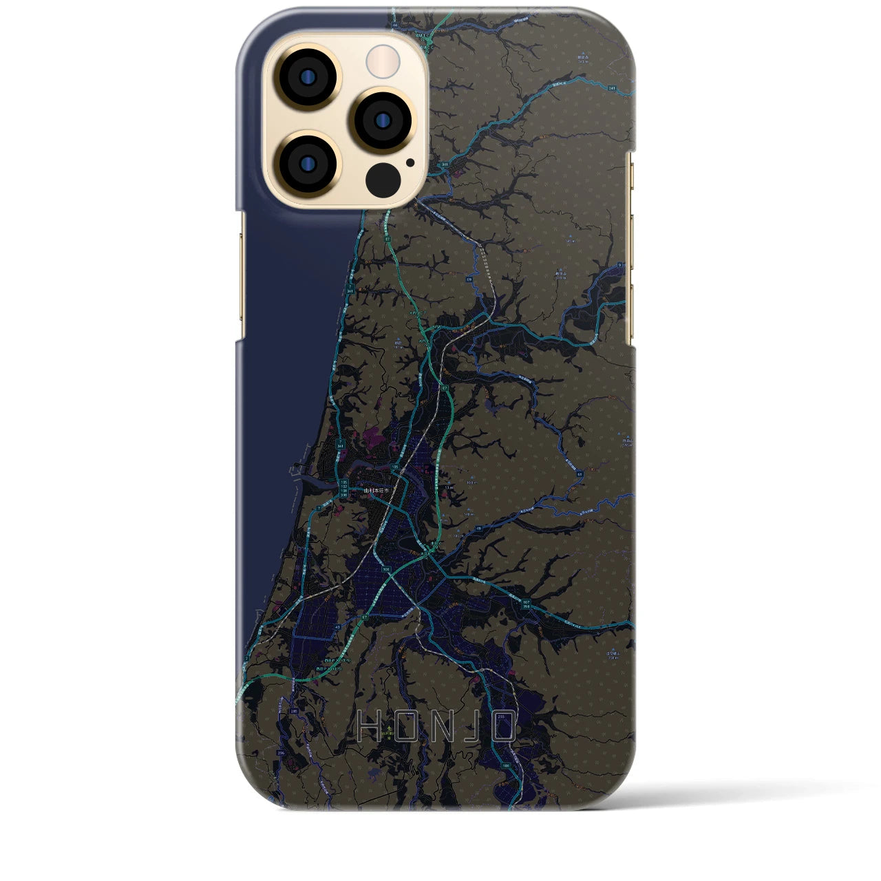 【本荘(秋田県)】地図柄iPhoneケース(バックカバータイプ)