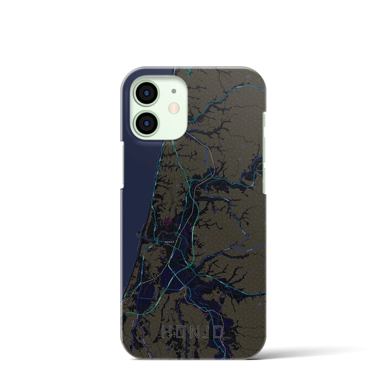 【本荘(秋田県)】地図柄iPhoneケース(バックカバータイプ)