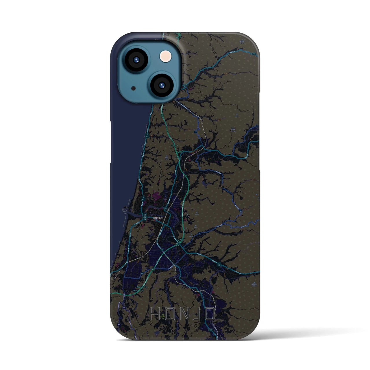 【本荘(秋田県)】地図柄iPhoneケース(バックカバータイプ)
