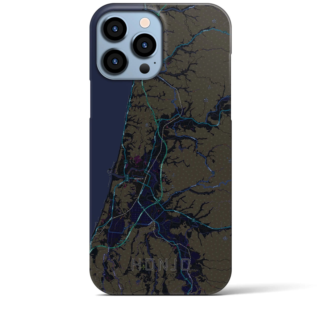 【本荘(秋田県)】地図柄iPhoneケース(バックカバータイプ)