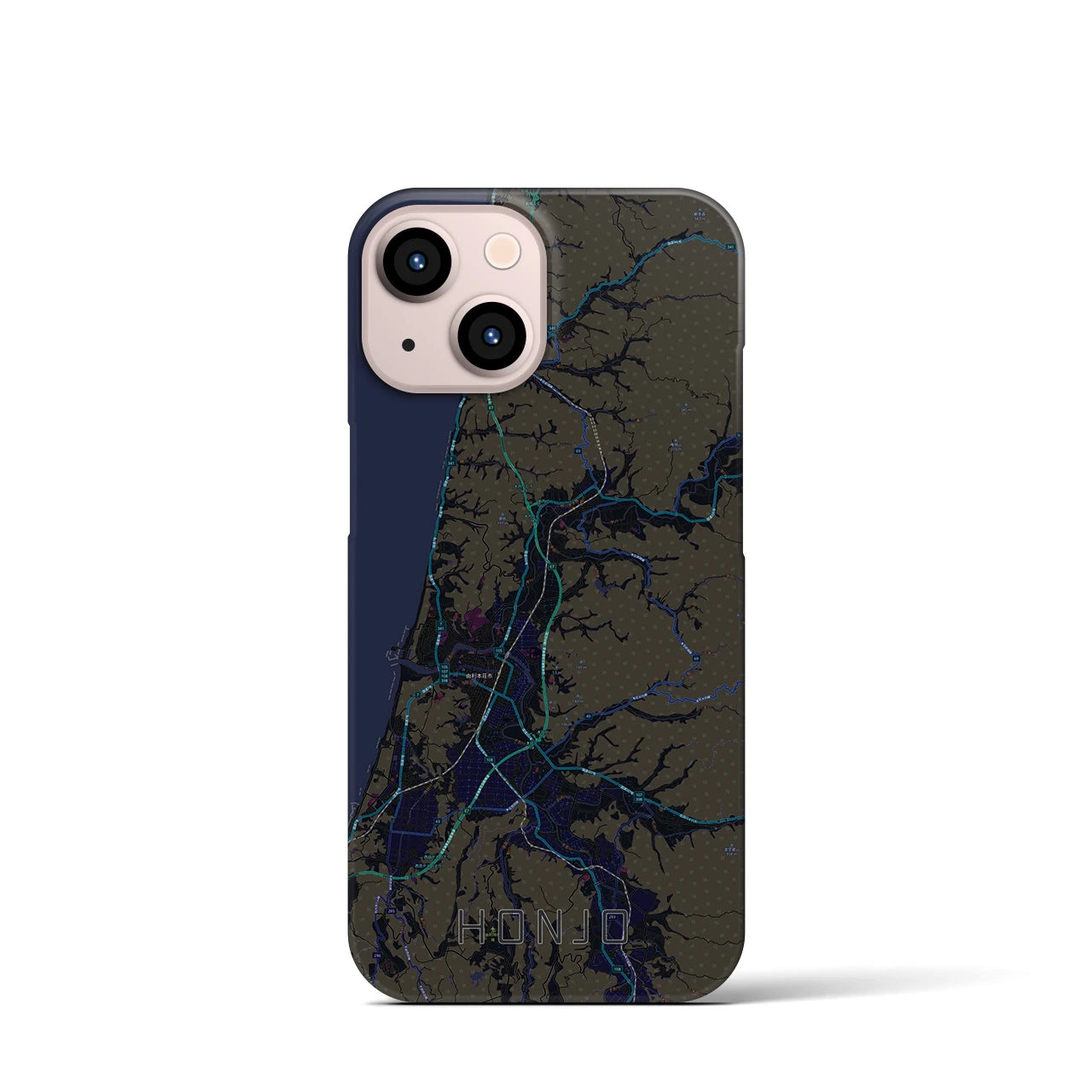 【本荘(秋田県)】地図柄iPhoneケース(バックカバータイプ)