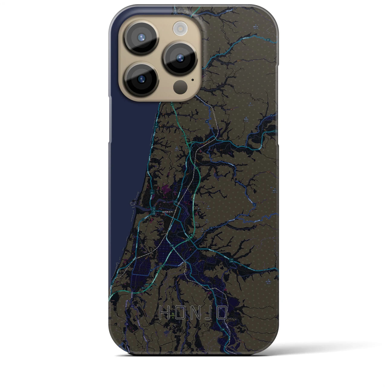 【本荘(秋田県)】地図柄iPhoneケース(バックカバータイプ)