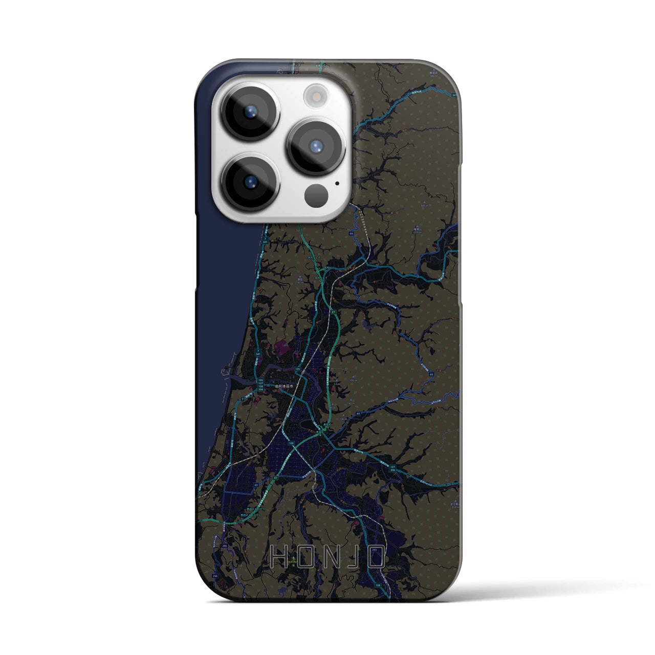 【本荘(秋田県)】地図柄iPhoneケース(バックカバータイプ)