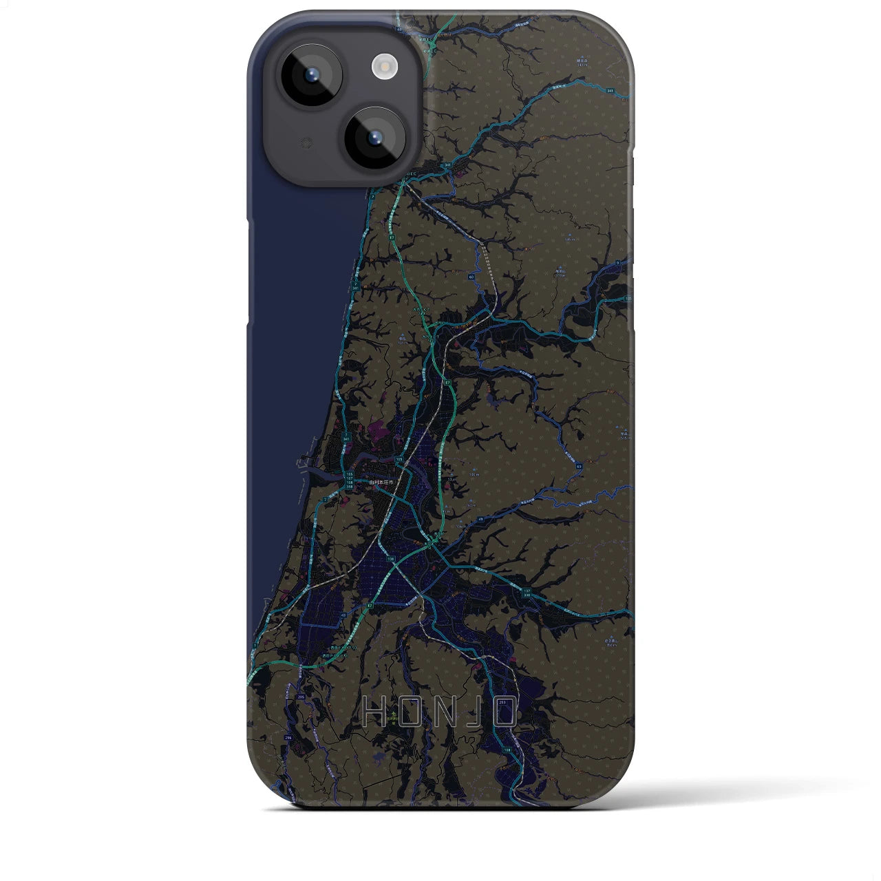 【本荘(秋田県)】地図柄iPhoneケース(バックカバータイプ)