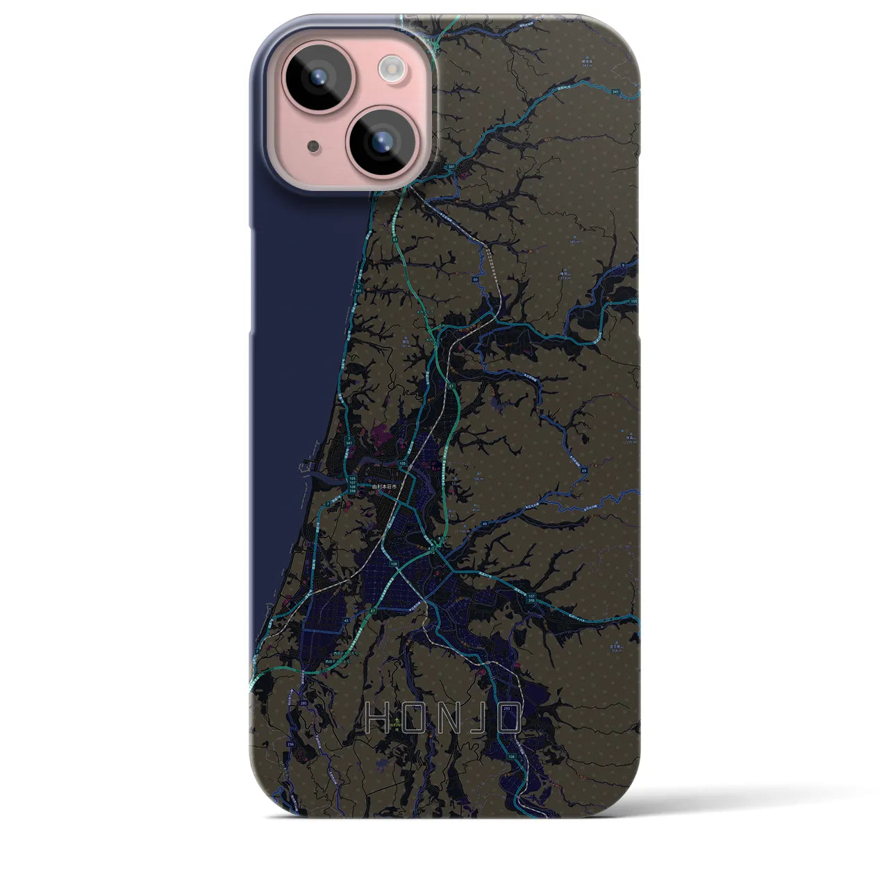 【本荘(秋田県)】地図柄iPhoneケース(バックカバータイプ)