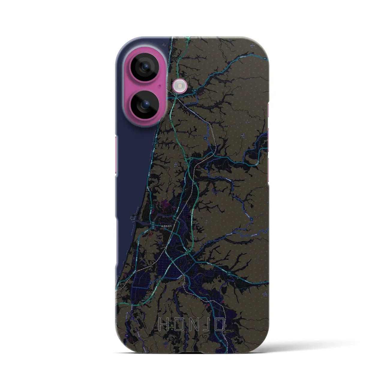 【本荘(秋田県)】地図柄iPhoneケース(バックカバータイプ)