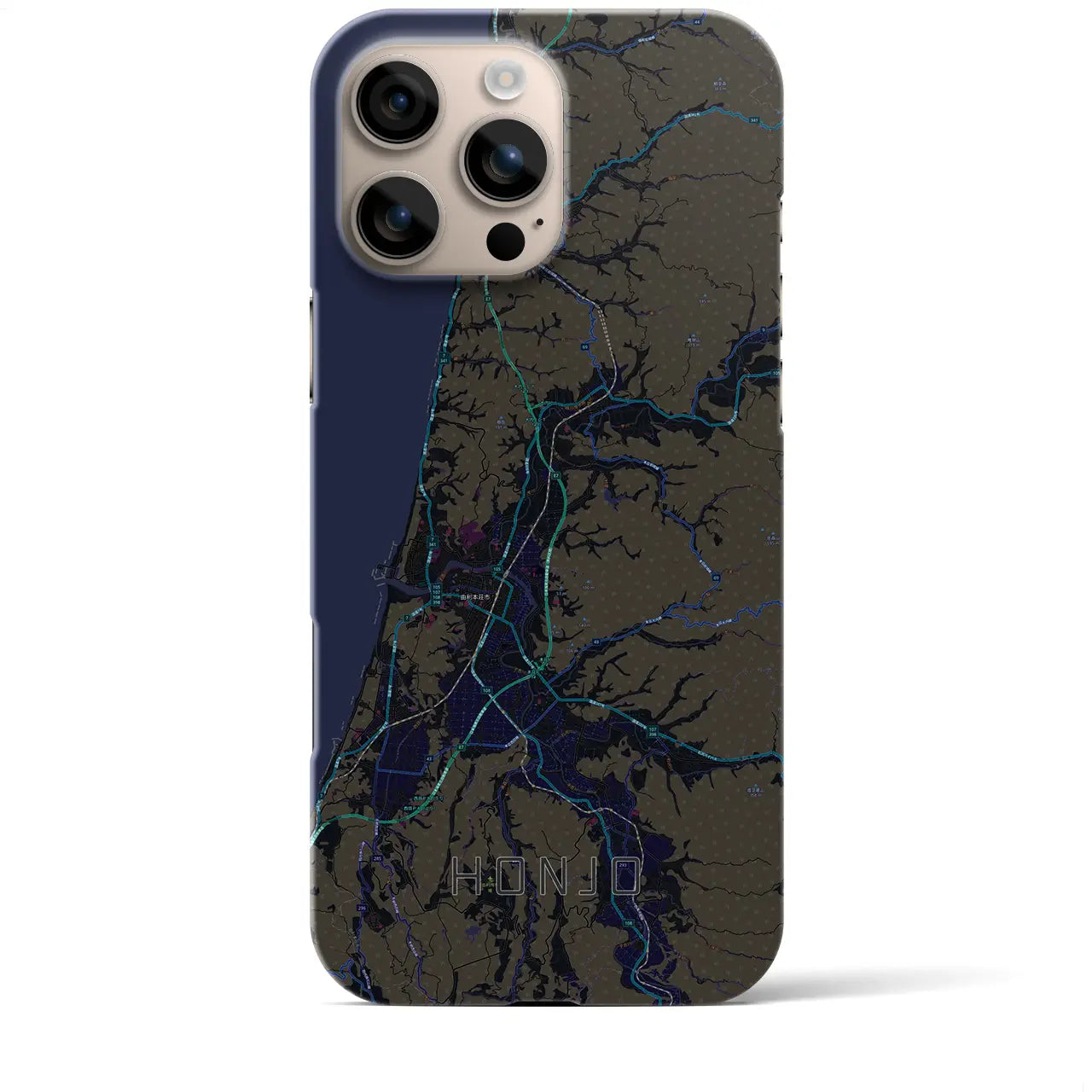 【本荘(秋田県)】地図柄iPhoneケース(バックカバータイプ)