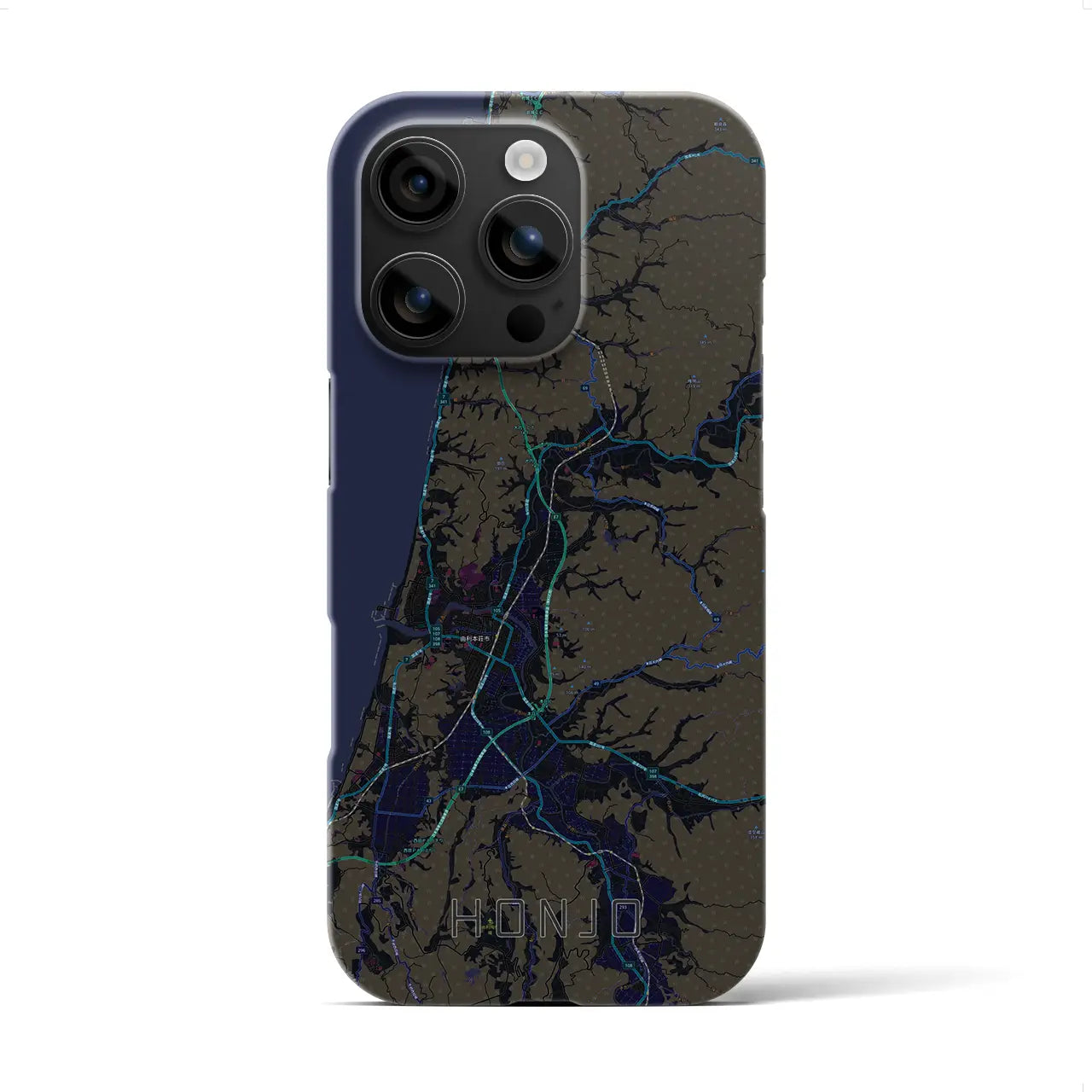 【本荘(秋田県)】地図柄iPhoneケース(バックカバータイプ)