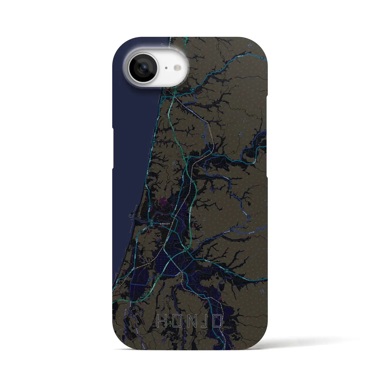 【本荘(秋田県)】地図柄iPhoneケース(バックカバータイプ)