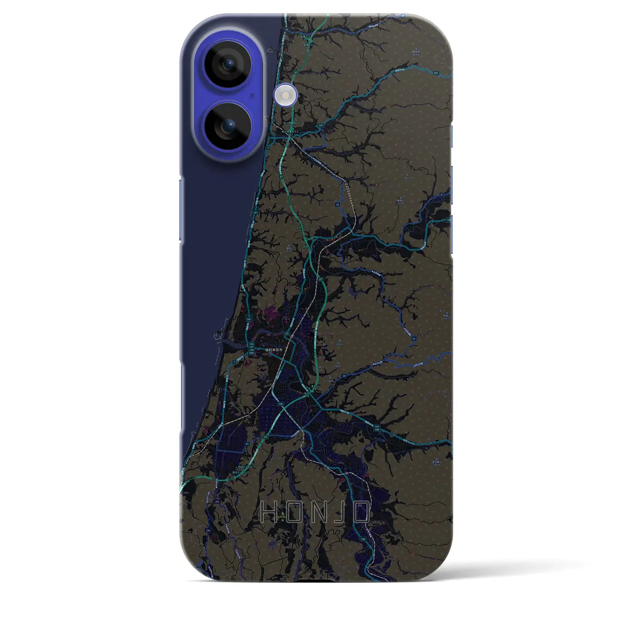 【本荘(秋田県)】地図柄iPhoneケース(バックカバータイプ)