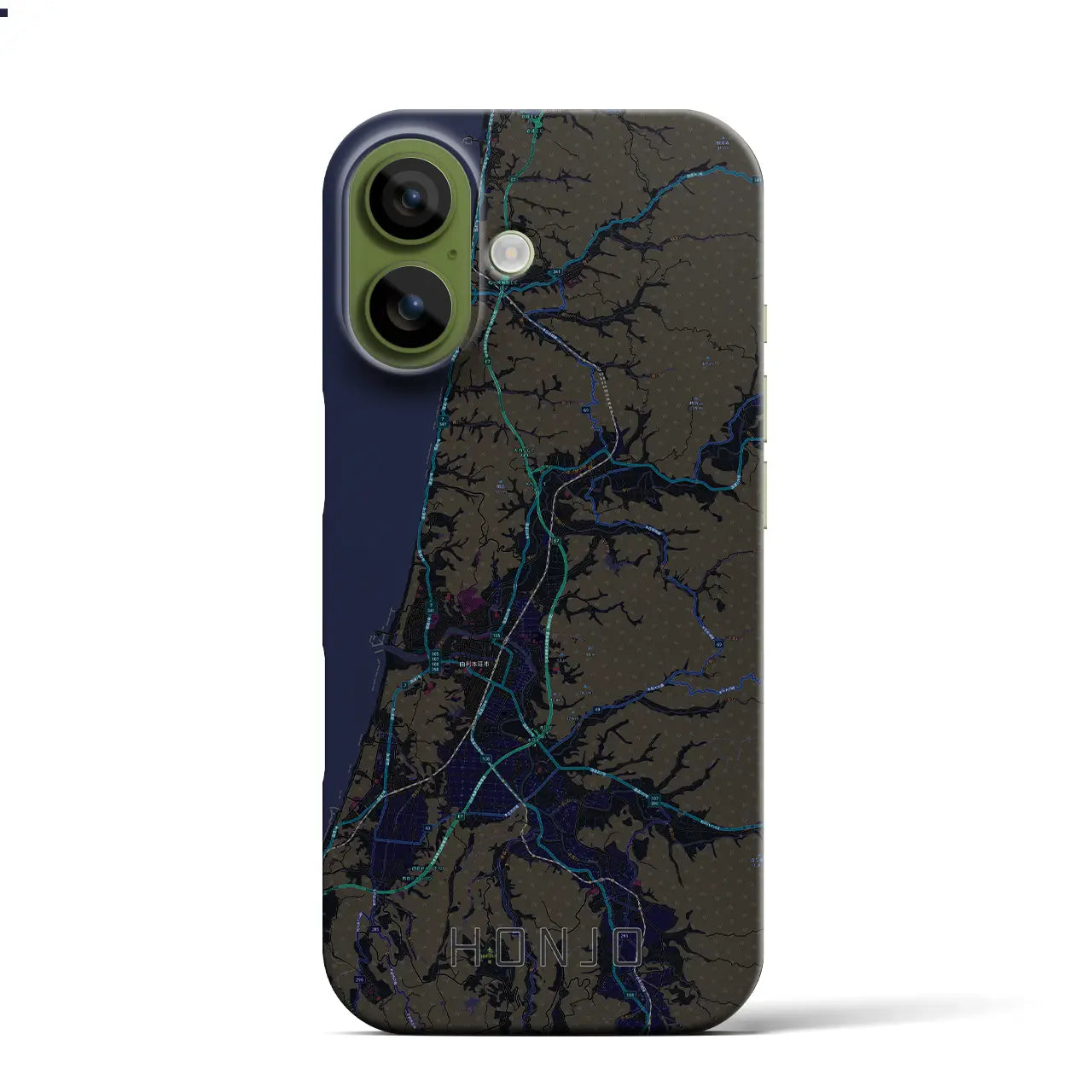 【本荘(秋田県)】地図柄iPhoneケース(バックカバータイプ)