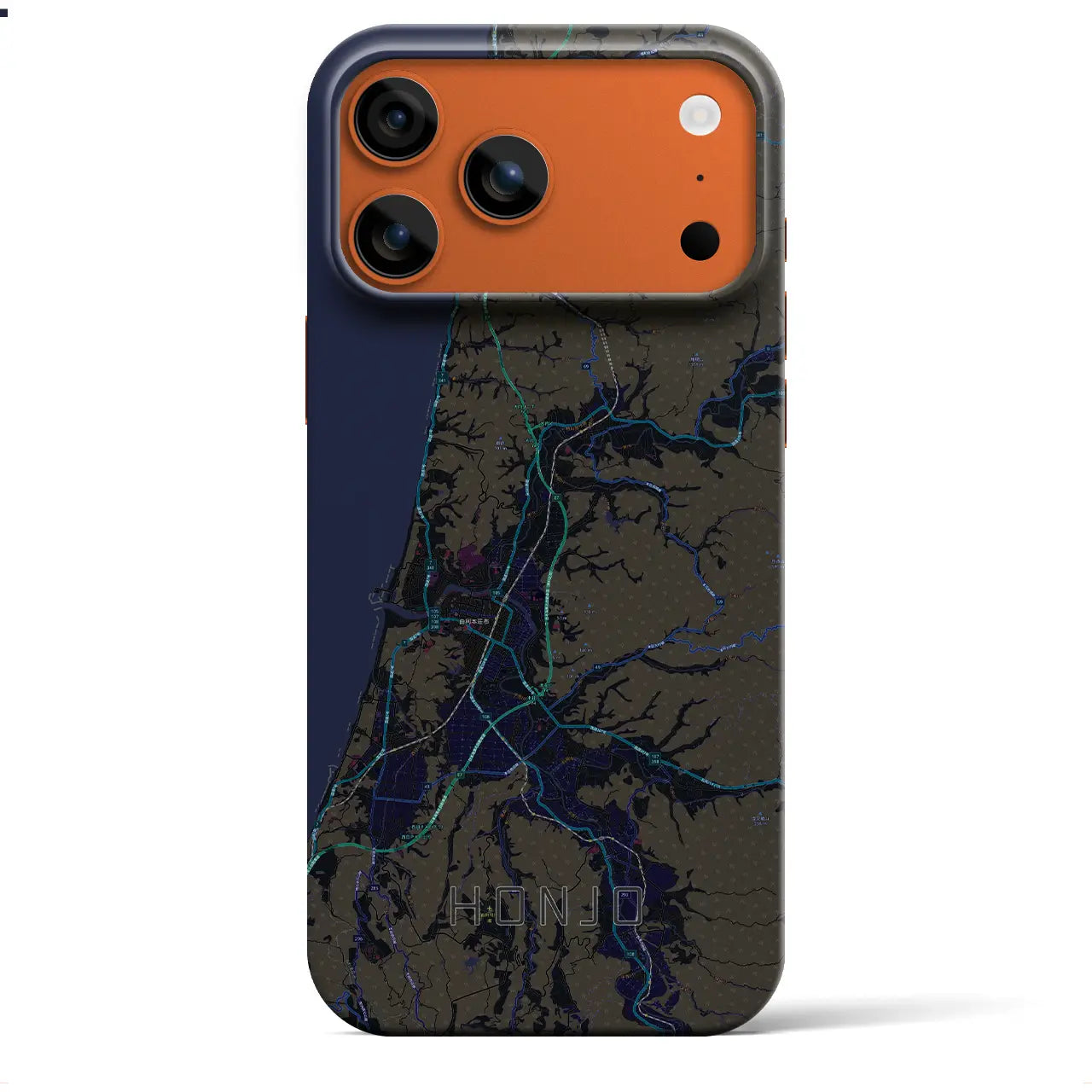 【本荘(秋田県)】地図柄iPhoneケース(バックカバータイプ)