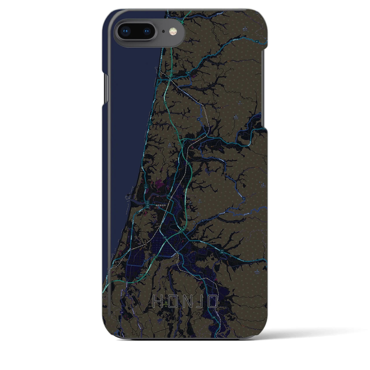 【本荘(秋田県)】地図柄iPhoneケース(バックカバータイプ)