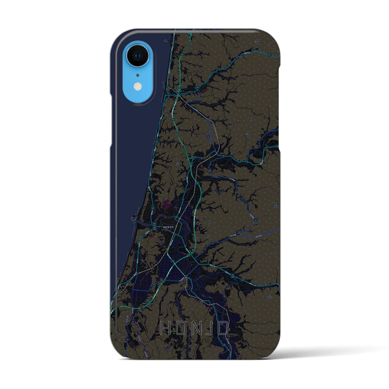 【本荘(秋田県)】地図柄iPhoneケース(バックカバータイプ)