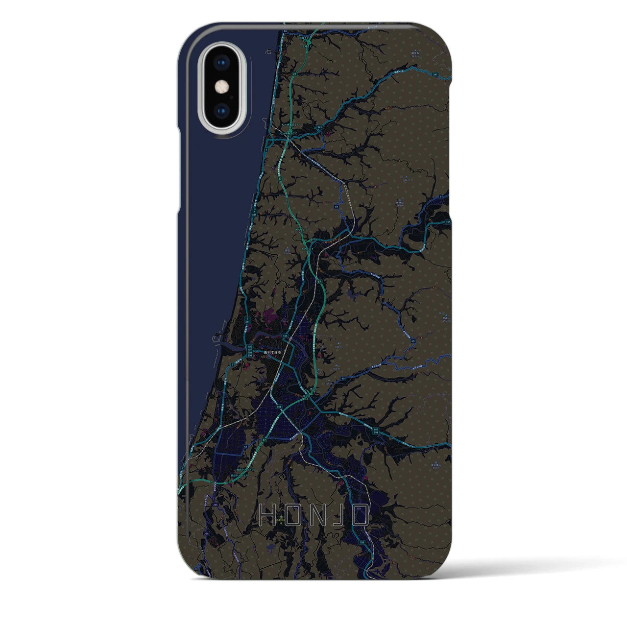 【本荘(秋田県)】地図柄iPhoneケース(バックカバータイプ)