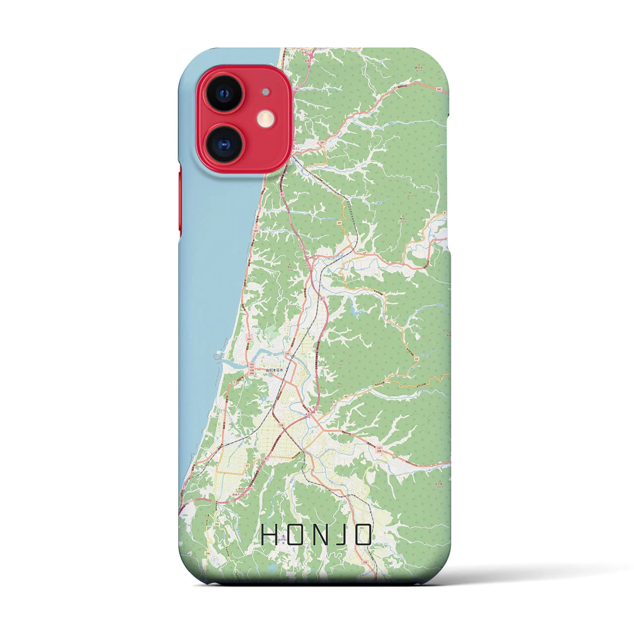 【本荘(秋田県)】地図柄iPhoneケース(バックカバータイプ)