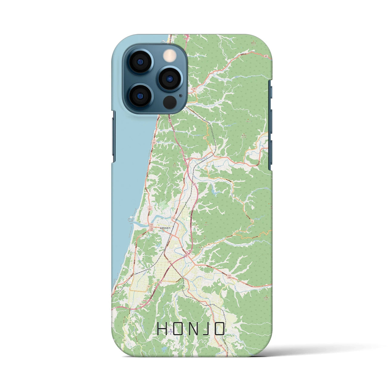 【本荘(秋田県)】地図柄iPhoneケース(バックカバータイプ)