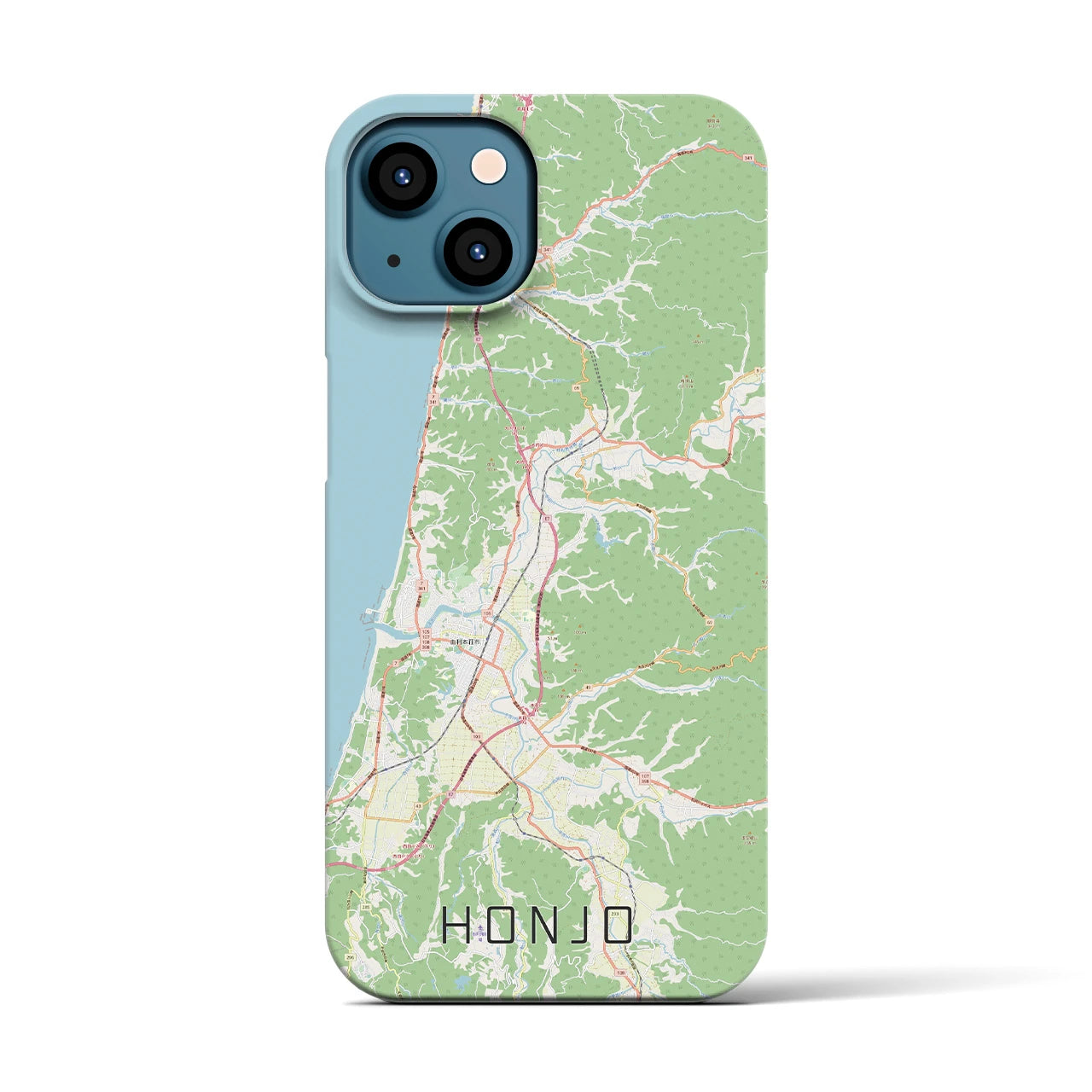 【本荘(秋田県)】地図柄iPhoneケース(バックカバータイプ)