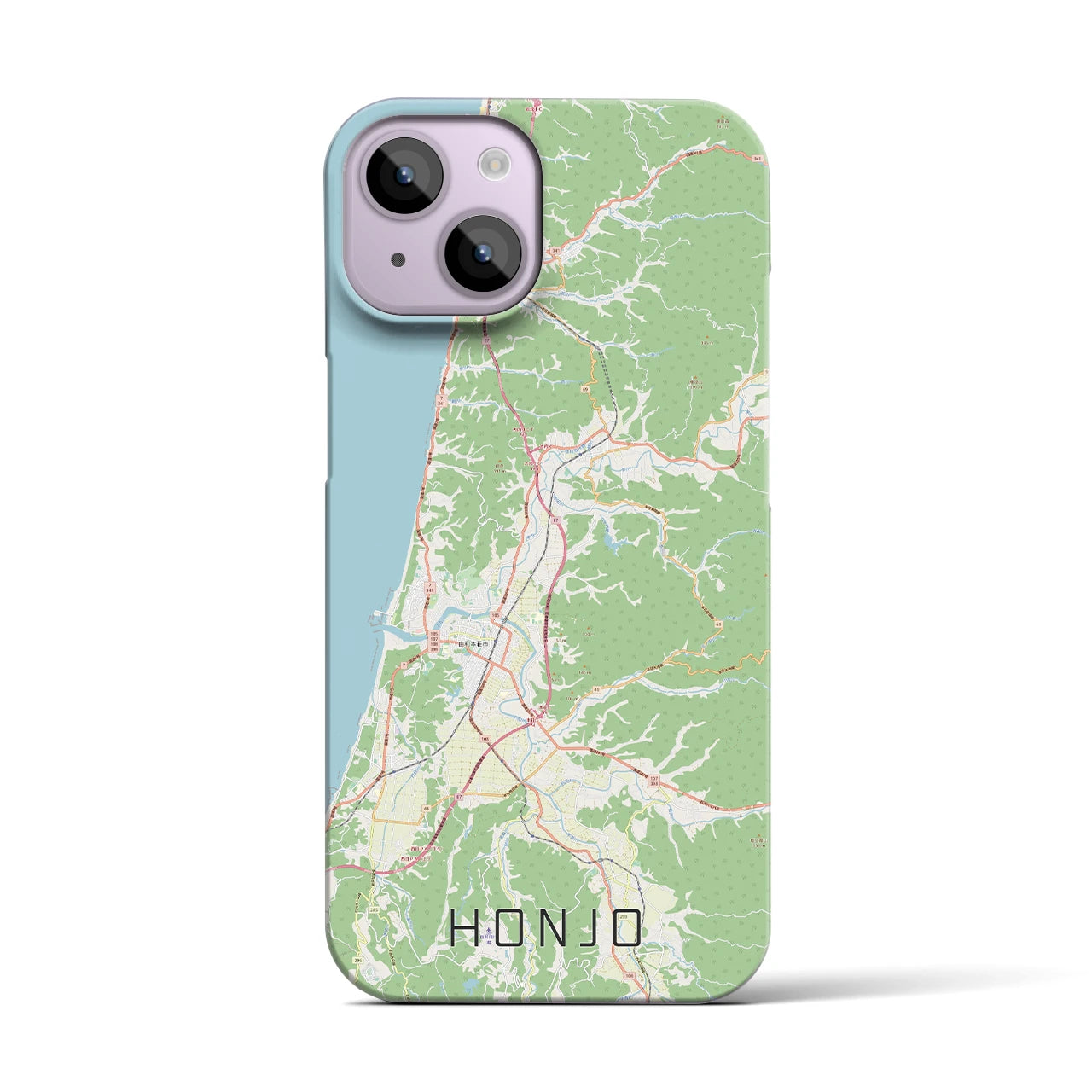 【本荘(秋田県)】地図柄iPhoneケース(バックカバータイプ)