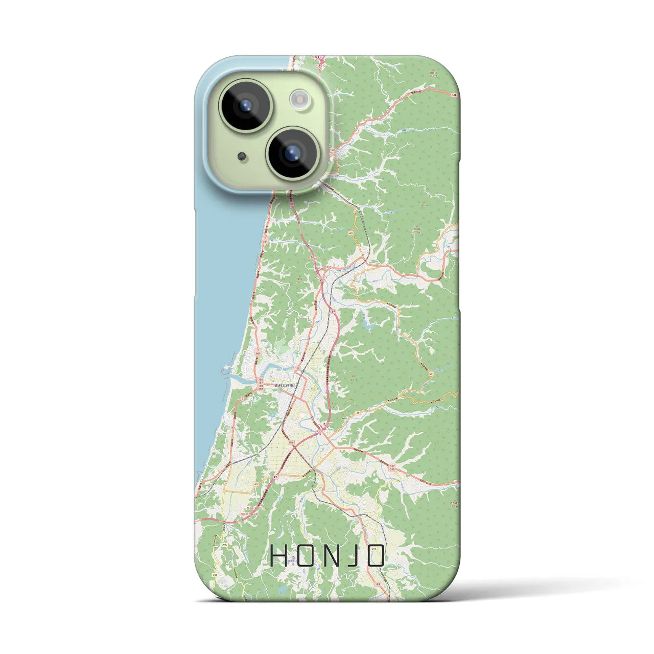 【本荘(秋田県)】地図柄iPhoneケース(バックカバータイプ)