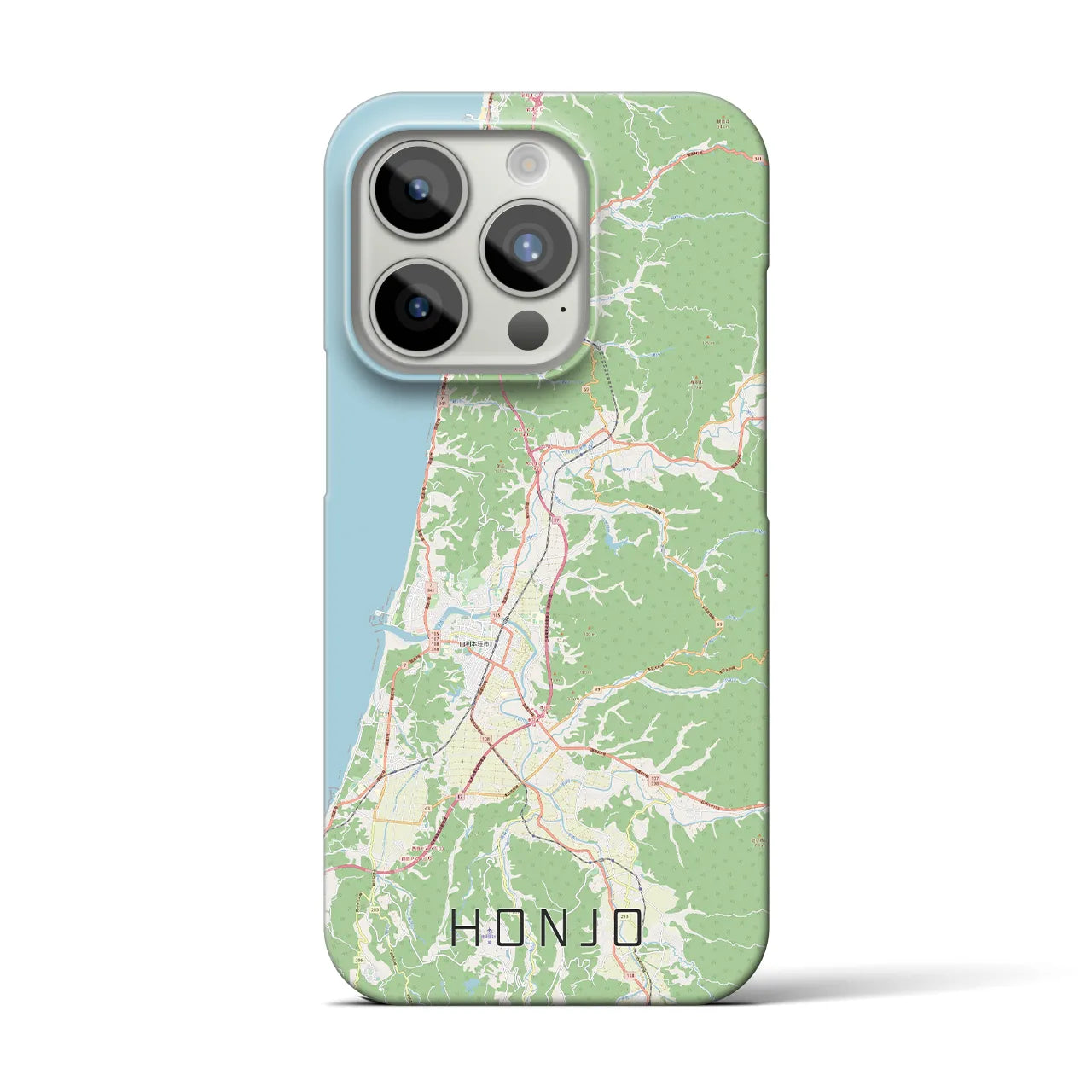 【本荘(秋田県)】地図柄iPhoneケース(バックカバータイプ)