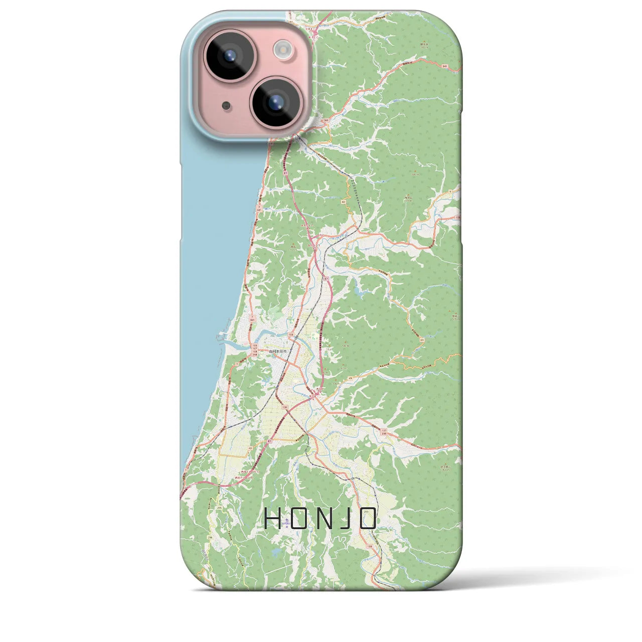 【本荘(秋田県)】地図柄iPhoneケース(バックカバータイプ)