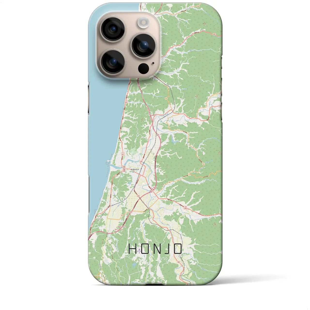 【本荘(秋田県)】地図柄iPhoneケース(バックカバータイプ)