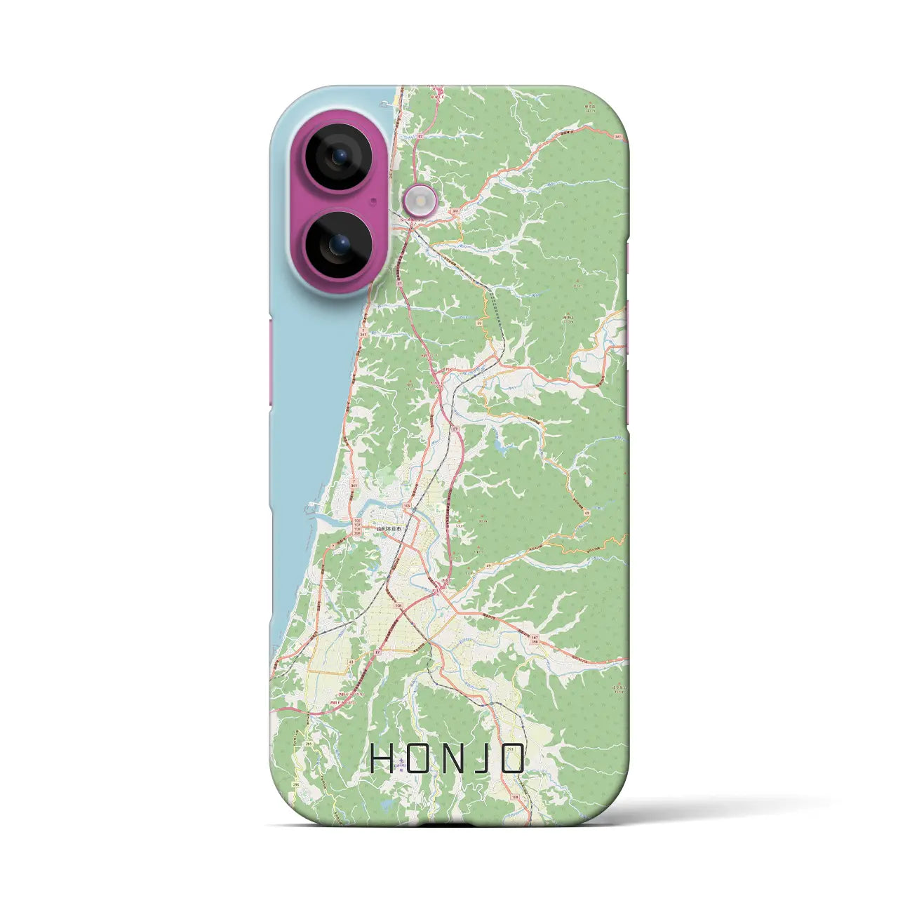 【本荘(秋田県)】地図柄iPhoneケース(バックカバータイプ)